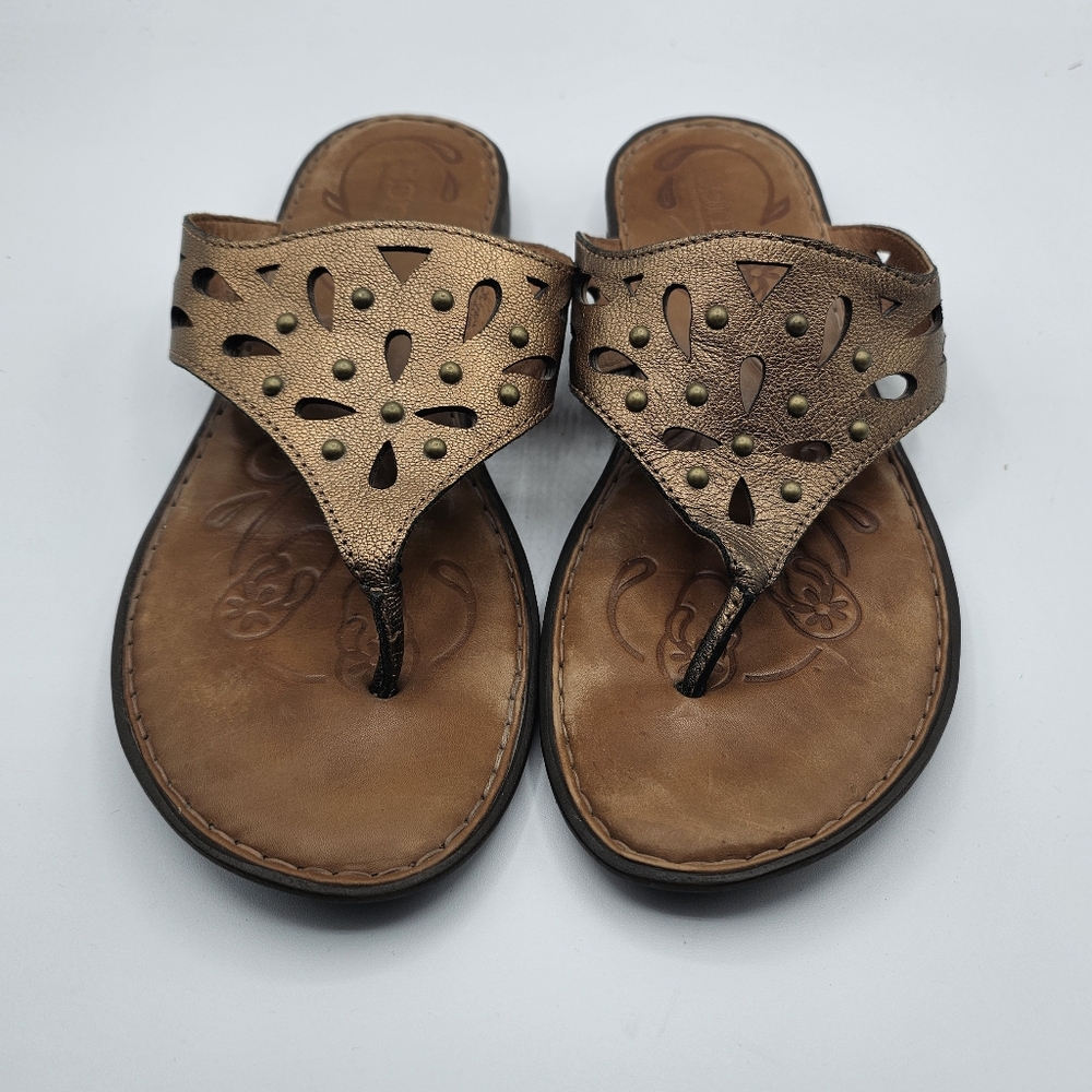 Born Bronze Leather Laser Cut Sandals